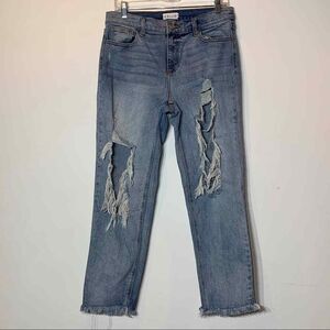 EUC Cello High Rise Ripped Distressed Light Wash Denim‎ Jeans Size 9
